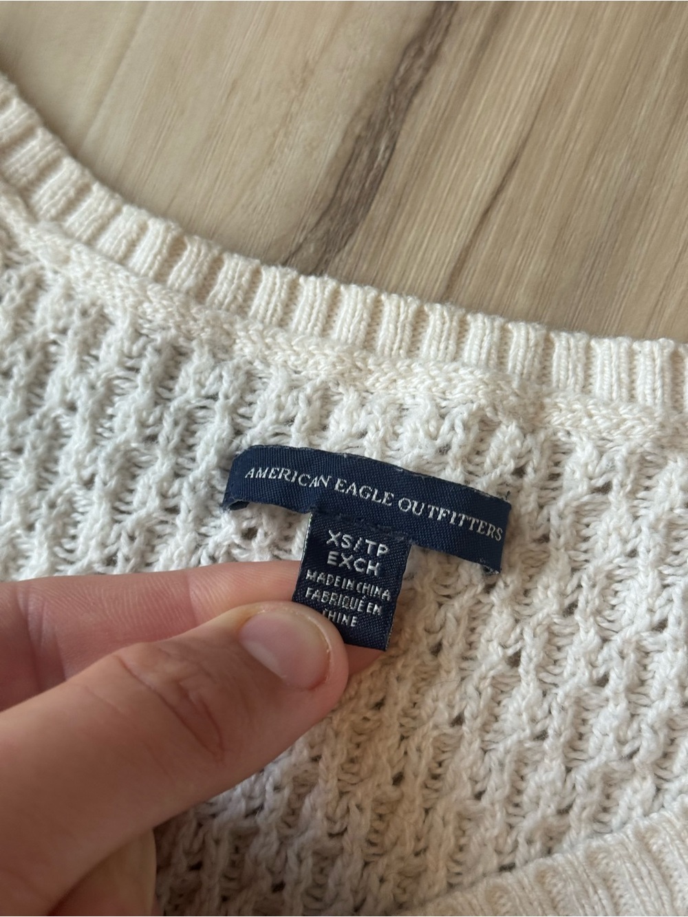 American Eagle Cream Cable Knit Sweater - Picture 2 of 4